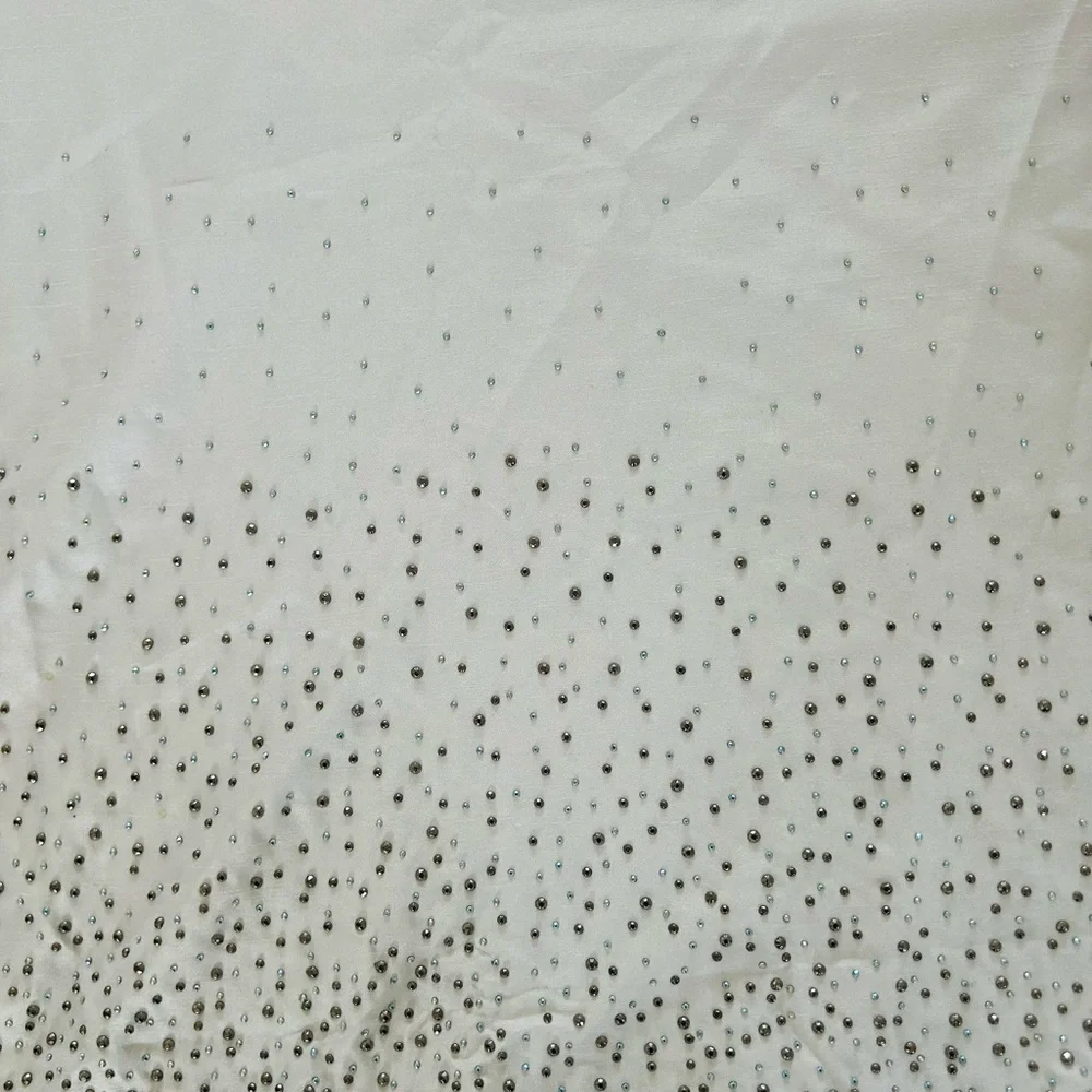 Elegant White Shower Curtain with Silver and Sparkle Detail
